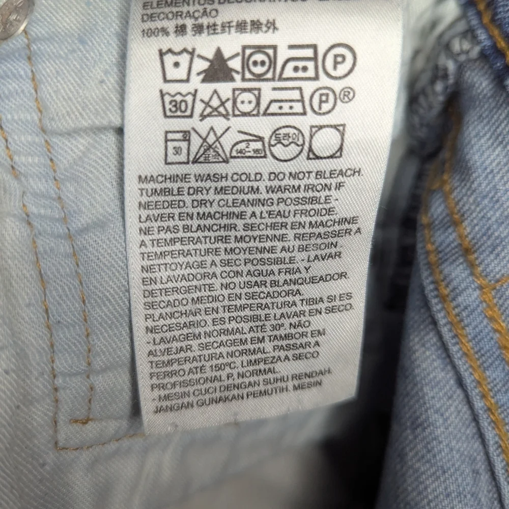 Levi’s 514 Straight Fit Jeans Mens 36x32 Blue Medium Wash Distressed Denim